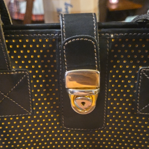 Dooney & Bourke Black and Gold Tote - Picture 4 of 14